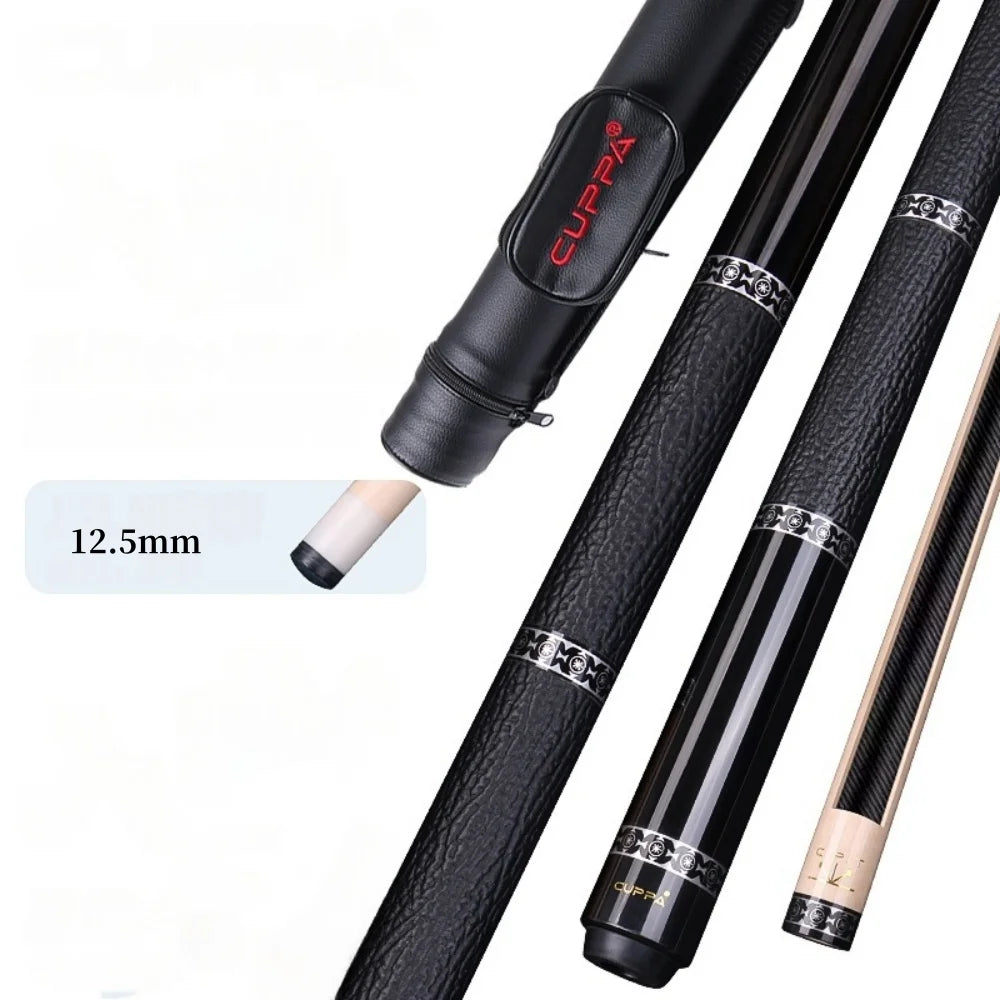 CUPPA 58" Black / Golden Sandalwood Billiard Pool Cue Stick 12.5mm