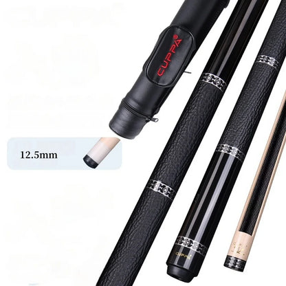 CUPPA 58" Black / Golden Sandalwood Billiard Pool Cue Stick 12.5mm