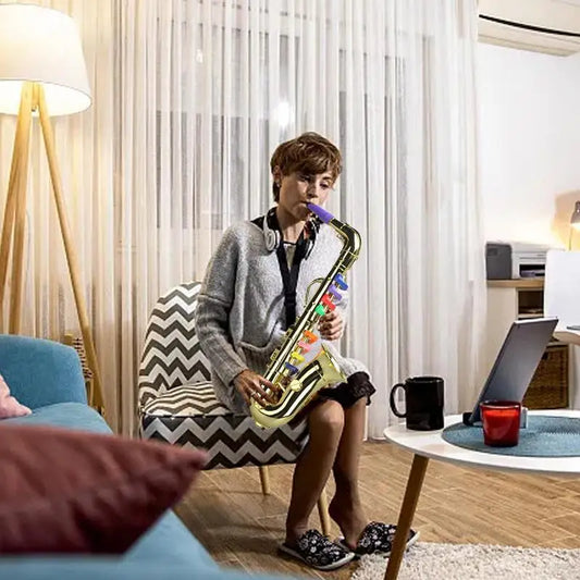 Toy Saxophone for Kids Props Simulation Instruments Multifunctional Early Educational Toys Simulation Musical Instrument For