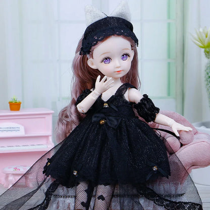 1/6 Anime Doll Full Set 23 Joint Movable With Skirt Hat Accessories Girls DIY Toys