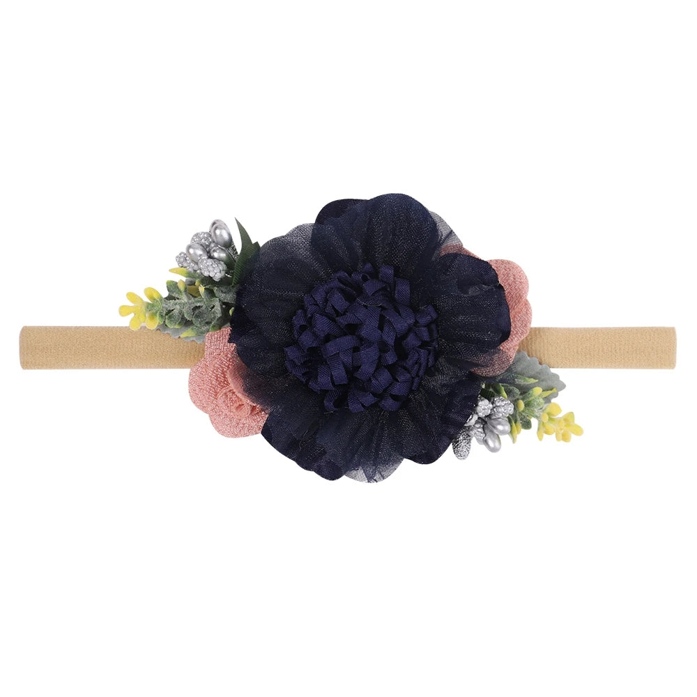 1Pcs Baby Girl Headband Cute Flower Elastic Hair Band Newborn Head Toddler Headband Headwear Kids Accessories Christmas Gifts