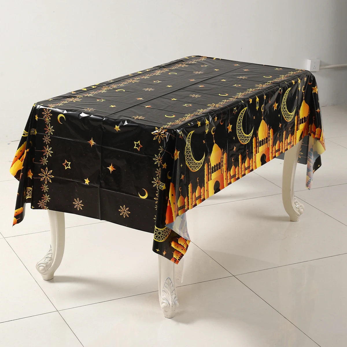 EID Mubarak Disposable Tablecloth EID Mubarak Decoration 2024 for Home Table Cloth Ramadan Kareem Islamic Muslim Party Decor