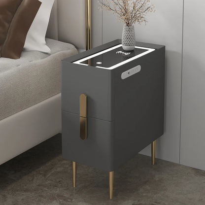 White Minimalist Night Table Metal Nordic Modern Luxury Home Nightstands Drawers Storage Mesitas De Noche Furniture for Bedroom