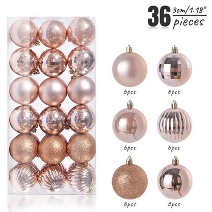 24/36pcs Christmas Ball Christmas Tree Ornament Home Christmas Hanging Pendant New Year Party Decoration Gift Navidad