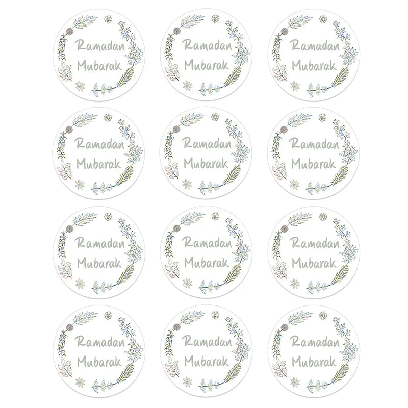 24/48pcs EID Mubarak Decor Stickers Ramadan Mubarak Decoration Islam Muslim Festival Favor Gifts Labels HAJJ Ramadan Kareem