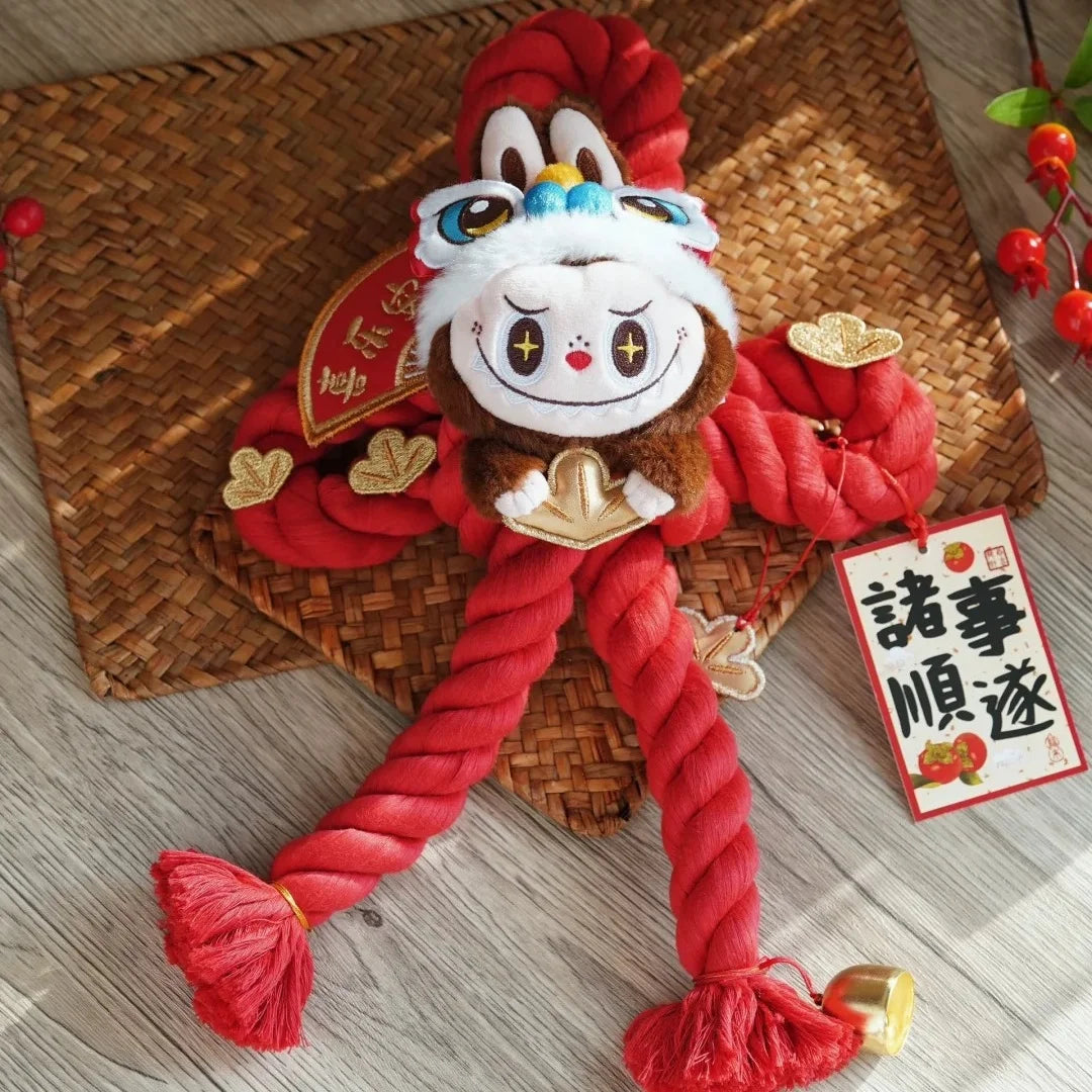 The Monsters Labubu Golden Snake New Year Series Plush Door Hanging Trendy Character Peripherals Room Decoration New Year Gifts
