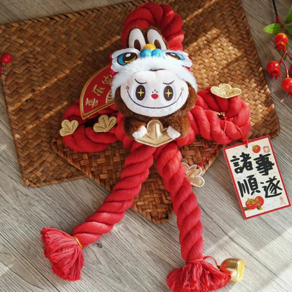 The Monsters Labubu Golden Snake New Year Series Plush Door Hanging Trendy Character Peripherals Room Decoration New Year Gifts
