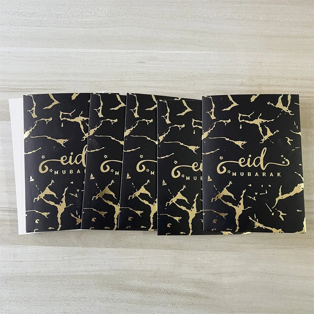6pcs/Set Eid Mubarak Thanks Card Ramadan Decoration Gift Message Greeting Card Islamic Muslim Eid Al-Fitr Festival Party Decor