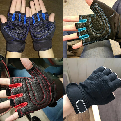 Weightlifting Gym Men Gloves Fitness Anti-Slip Dumbbell Anti-Shock Half Finger Body Building Training Sports Cycling Women Glove