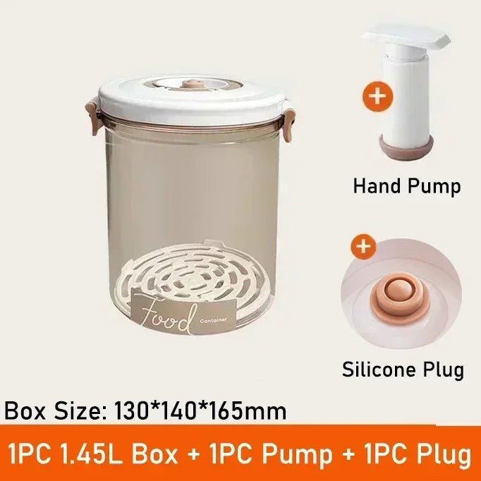 Vacuum Food Storage Box Fresh-Keeping Canister Sealed Storage Container Large Capacity Food Dispenser  Kitchen Storage Box