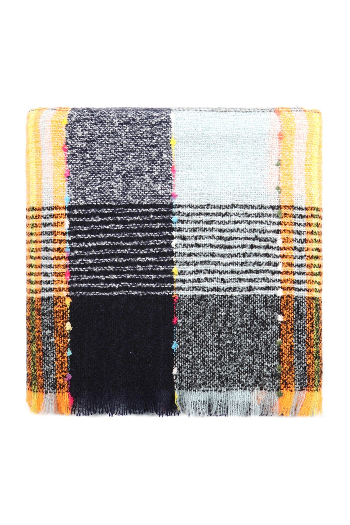 Multi Color Blanket Fringed Scarf