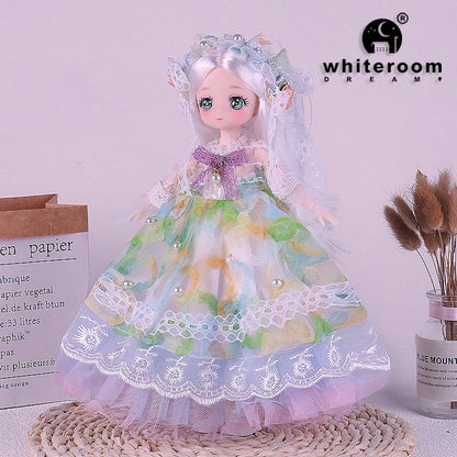 1/6 Bjd Doll Wedding Dress Anime Action Figures  Full Set Spherical Jointed Doll for Children's Toys Girl Cosplay  Free Shipping