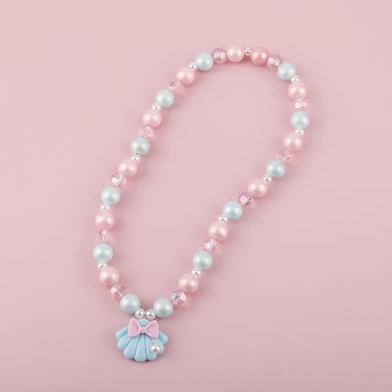 Makersland Cute Princess Children Charm Beads Necklace Kids Pendant Necklace for Baby Girl Jewelry Gifts Christmas Presents 2020