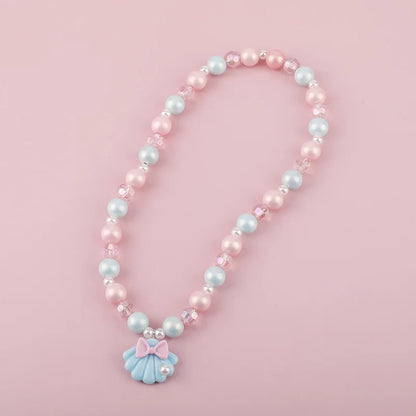 Makersland Cute Princess Children Charm Beads Necklace Kids Pendant Necklace for Baby Girl Jewelry Gifts Christmas Presents 2020