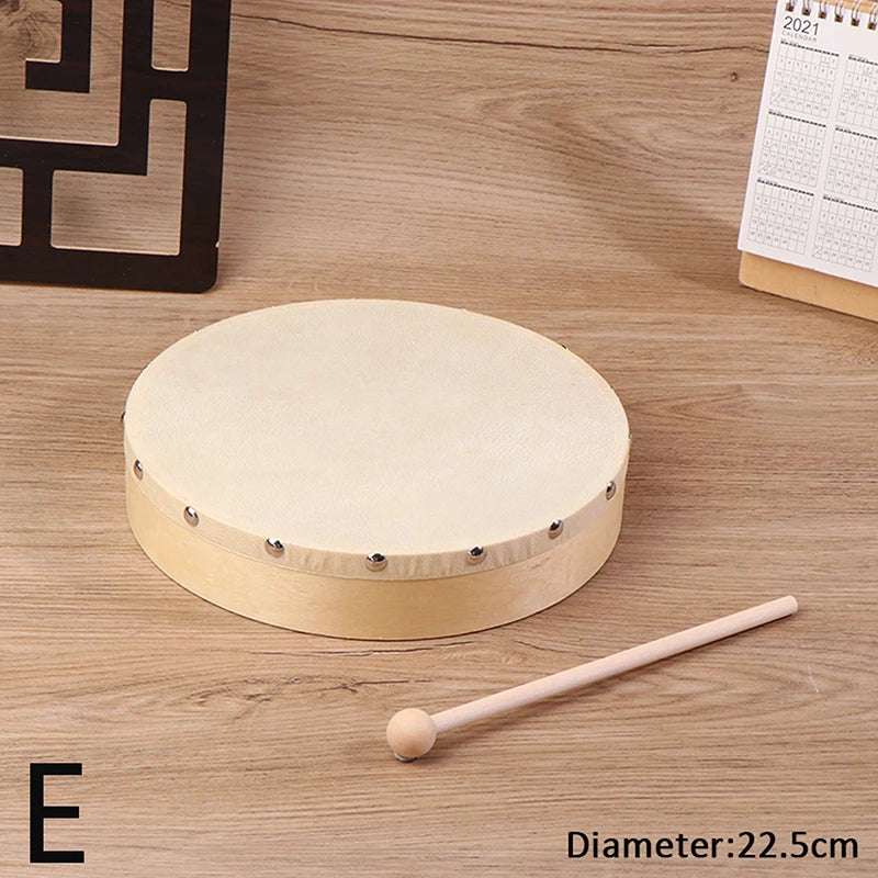 Frame Drums 4/6/7/8/9/10 Inch Hand Drum Wood Drum With Drum Stick Set Musical Game Kids Educational Toy Percussion Instrument
