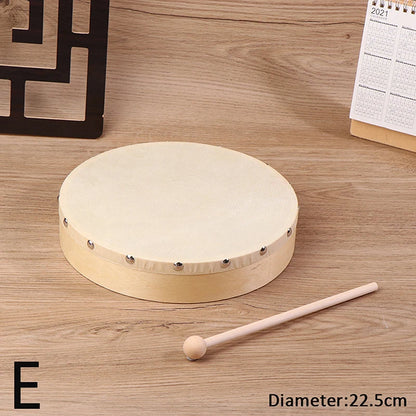 Frame Drums 4/6/7/8/9/10 Inch Hand Drum Wood Drum With Drum Stick Set Musical Game Kids Educational Toy Percussion Instrument