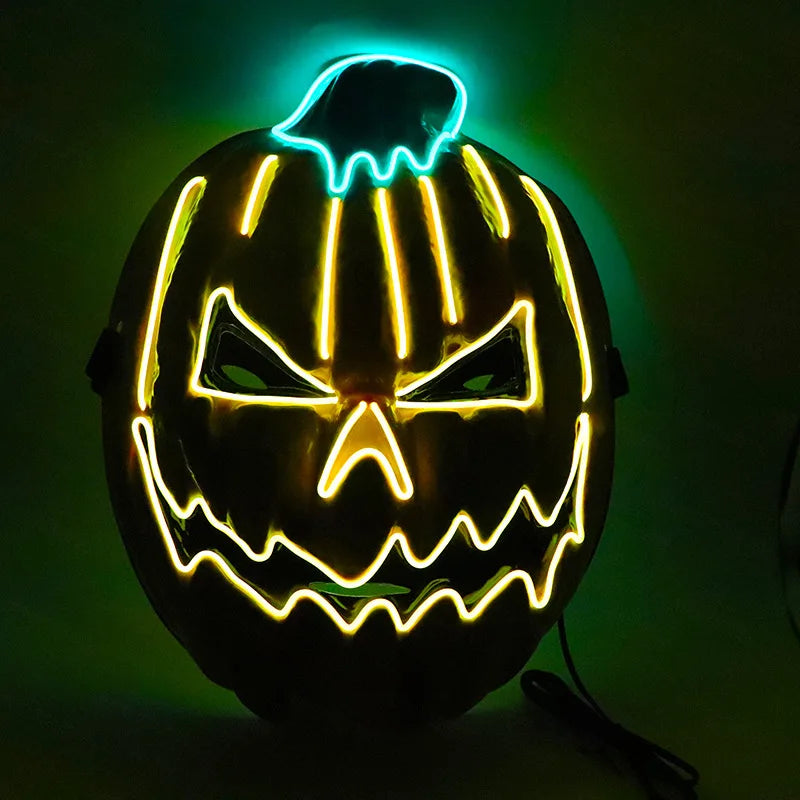 Halloween Mask Mixed Color Led Mask Party Masque Masquerade Masks Neon Maske Light Glow in the Dark Horror Mask Glowing Masker