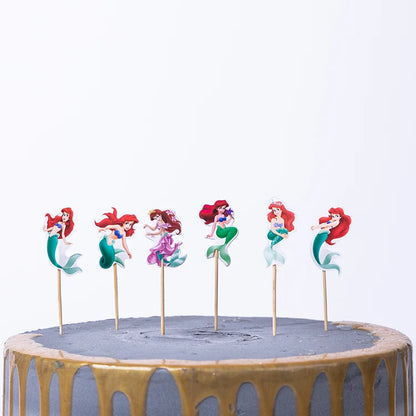 Frozen Anna Elsa Princess Theme Cupcake Picks Animal Cake Toppers Cartoon Cupcake Inserts Card Party Gift for Kid Birthday Decor