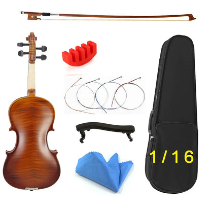Gift for Christmas 1/8 1/16 1/10 Size With Case Bow Strings Shoulder Rest Bass Wood Violin for Children Students Kids Violin