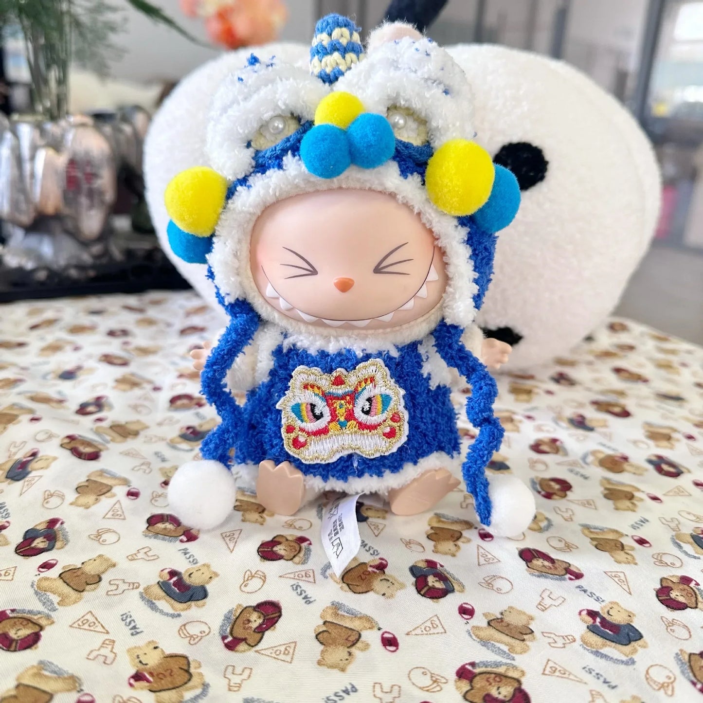 Labubu V1/V2 Doll Accessories Lion Dance Chinese Style New Year Outfit Clothes Set for 17cm Ropa Labubu