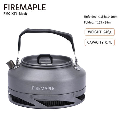 Fire Maple Hiking Teapot Outdoor Camping Cookware Heat Exchanger Pinic Kettle Tea Coffee Pot 0.8l/1.3l With Filter FMC-XT2
