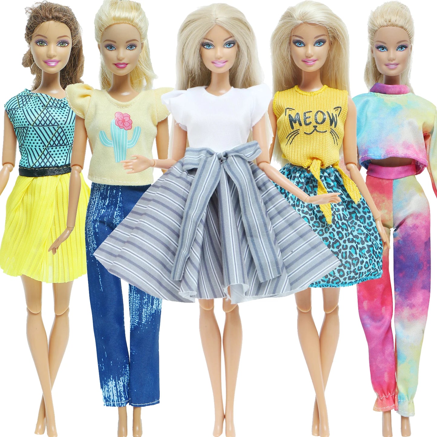 5 Set 3 Set Handmade Fashion Outfit Daily Casual Wear Blouse Shirt Vest Bottom Pants Skirt Clothes for Barbie Doll Accessories