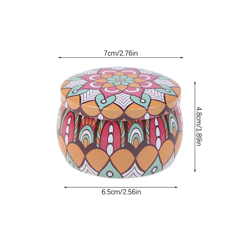 1PC Vintage Candle Tin Can Candy Cookie Storage Box Dry Spice Storage Jar Suitable DIY Candle Cosmetic Ointment Making Christmas