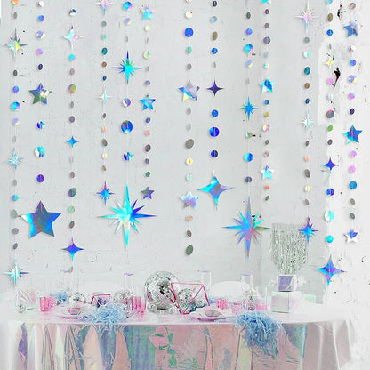 4M EID Ramadan Garland Moon Star Hanging Banner Streamer Party Backdrop for Birthday Baby Shower Islam Mubarak Party Decor 2024