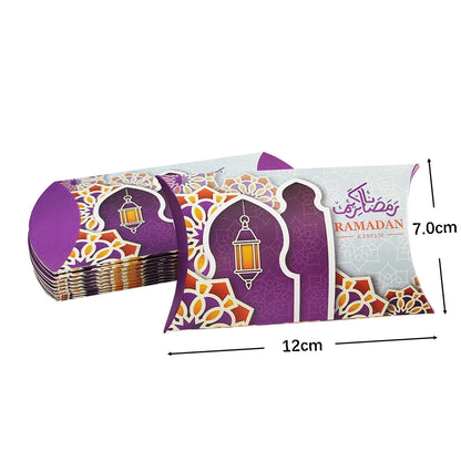 10Pcs Ramadan Gift Boxes Paper Eid Mubarak Candy Cookie Boxes Eid Gift Packing Box Ramadan Decoration 2025 Muslim Islamic Party