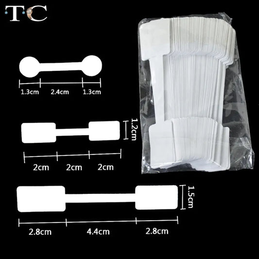 Wholesale Portable Blank Paper Jewelry Price Tag White Dumbell Tag Rectangle Self-Sticker Label Tool Ring Bracelet Jewelry Tags