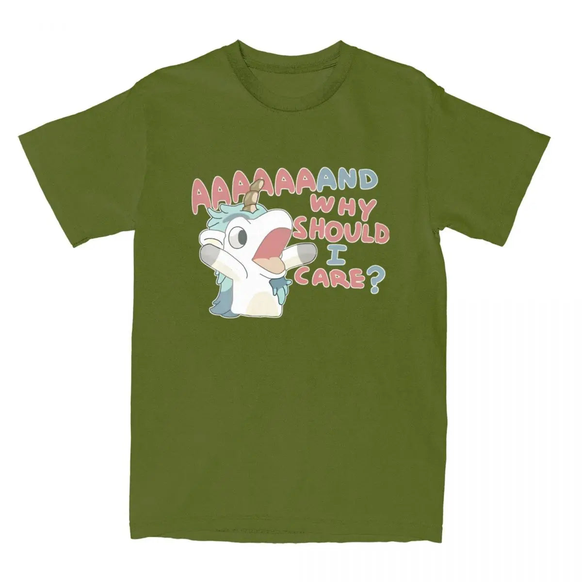 Men Women's T Shirt Why Should I Care Unicorse T-Shirts Harajuku Hot Anime Blueyed Beach Tees Y2K Basic Pattern 100 Cotton Tees