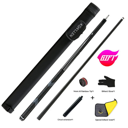 CRICAL CL-PRO Carbon Fiber Pool Cue Stick With 12.5mm Tip 3 * 8/8 Joint Pin  Low Deflection  for Professional 1/2 Billiard Cue