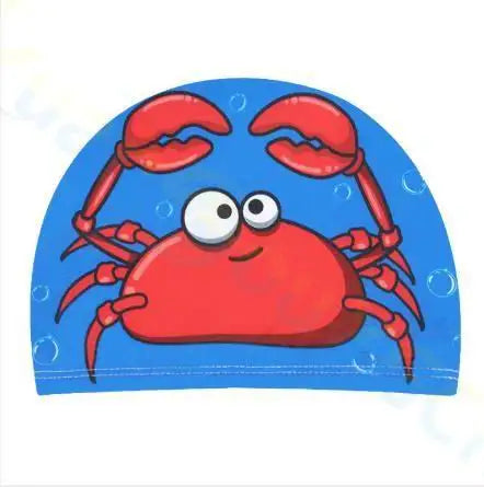 Cartoon Animal Children Swimming Cap Girls Boys Swimming Hat Elastic Kids Pool Swimming Cap 1-10 Years Old