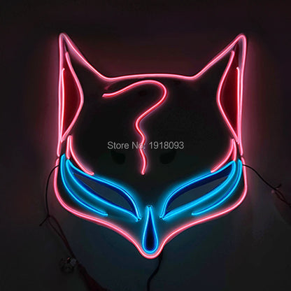 Hot Sales Carnival LED Mask Party Masque Masquerade Masks Horror Neon EL Mask LED Light Up Mask Halloween Glow Party Supplies