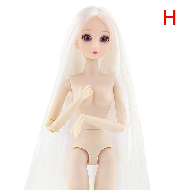 Doll 18 Movable Joints 30 Cm 3D Eyes Plastic Doll Girl DIY Toy Multi-Color Nude Body Fashion Gift