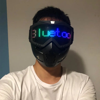 Bluetooth RGB Light Up Party Carnival Led Ski Goggles DIY LED Glasses Display Board Mask Screen Matrix Gift Toys