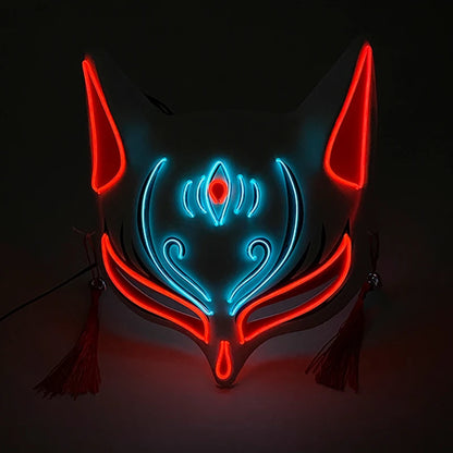 Horror Halloween Neon Mask Clown Mask Cosplay Party Costume Supplies Led Mask Masque Masquerade Party Masks Glow in the Dark