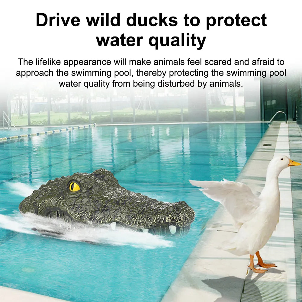 RC Boat Ship Toy Simulation Crocodile Head 2.4G Remote Control Joke Alligator Decoy Electric Toys Summer Water  Spoof Toys Gift