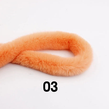 5m Thickened Artificial Rabbit Fur Trim Clothes Accessory Faux Fur Strips for Sweater Coat Hood Hat DIY Fluffy Garment Materials
