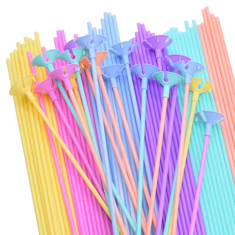 30cm Latex Balloon Stick White Balloons Holder Sticks With Cup Wedding Birthday Party Inflatable Balls Decoration Accessories