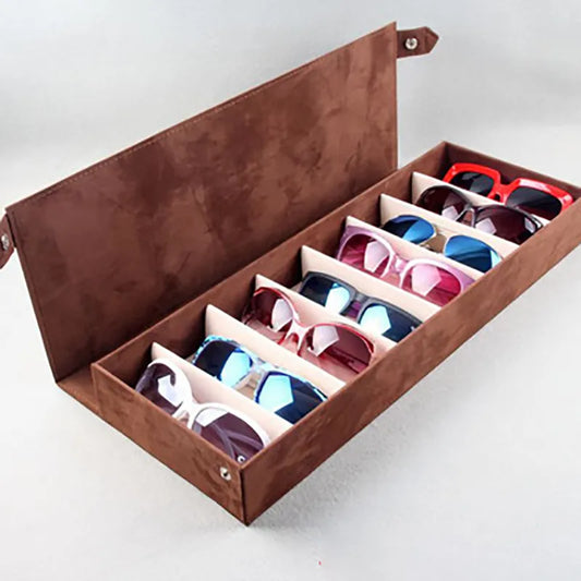 High Quality Glasses Case 8 Slot Grid Glasses Sunglasses Display Rack Holder Glasses Organizer Rectangle Sunglasses Storage Box