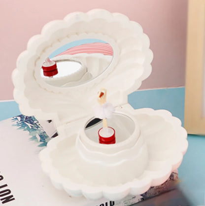 1Pc Shell Shaped Clockwork Musical Boxes Girls Dancing Ballerina Musical Box Christmas Birthday Jewelry Box Gifts Ornaments