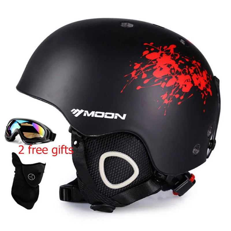 Moon CE Certification PC+EPS Adult Ski Helmet Men Women Skating Skateboard Helmet Snow Sports Snowboard Helmets With Goggles
