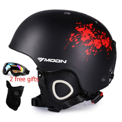 Moon CE Certification PC+EPS Adult Ski Helmet Men Women Skating Skateboard Helmet Snow Sports Snowboard Helmets With Goggles