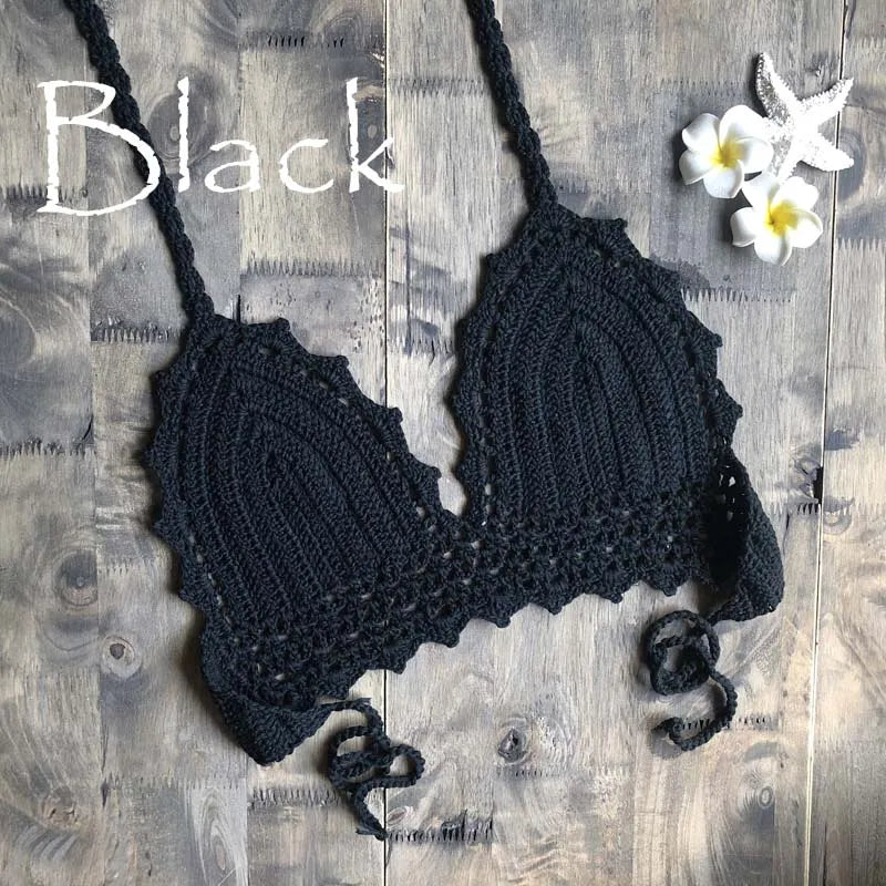 2019 New Beach Crochet Bikini Tops Summer Swimwear Top Honeymoon Hippy Bra Swimming Pools Spas Yacht Surf Bikini