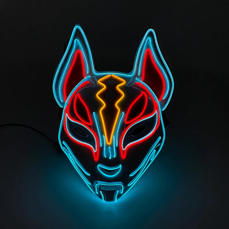 Hot Sales Carnival LED Mask Party Masque Masquerade Masks Horror Neon EL Mask LED Light Up Mask Halloween Glow Party Supplies