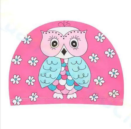 Cartoon Animal Children Swimming Cap Girls Boys Swimming Hat Elastic Kids Pool Swimming Cap 1-10 Years Old