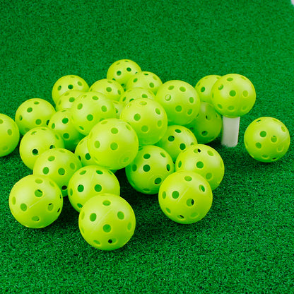 24Pcs/Bag 42MM Practice Golf Ball Perforated Color Indoor Airflow Plastic Golf Balls Training Toy Ball Good for Your Pets
