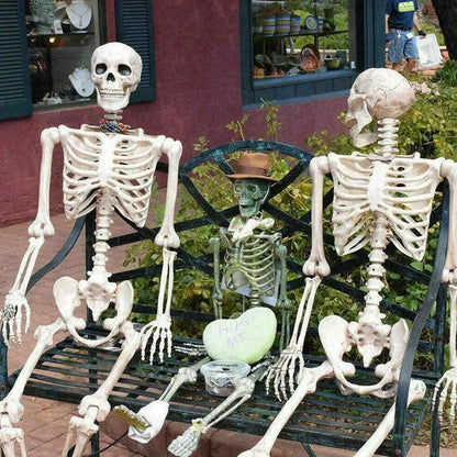 70CM Halloween Human Skeleton Haunted House Hanging Props Home Evil Party Decoration Horror Scary Movable Big Skull Decorations