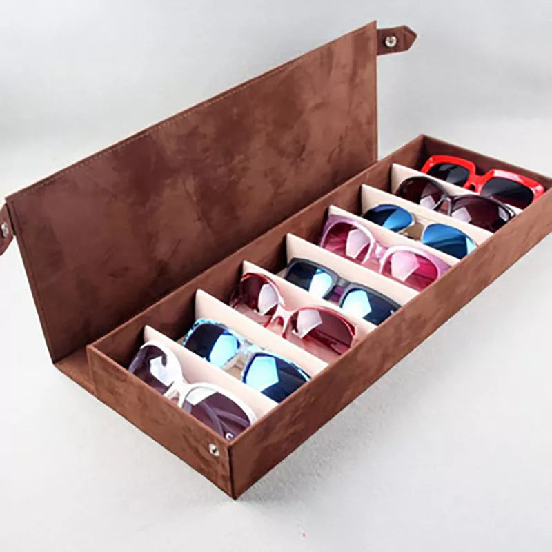 High Quality Glasses Case 8 Slot Grid Glasses Sunglasses Display Rack Holder Glasses Organizer Rectangle Sunglasses Storage Box